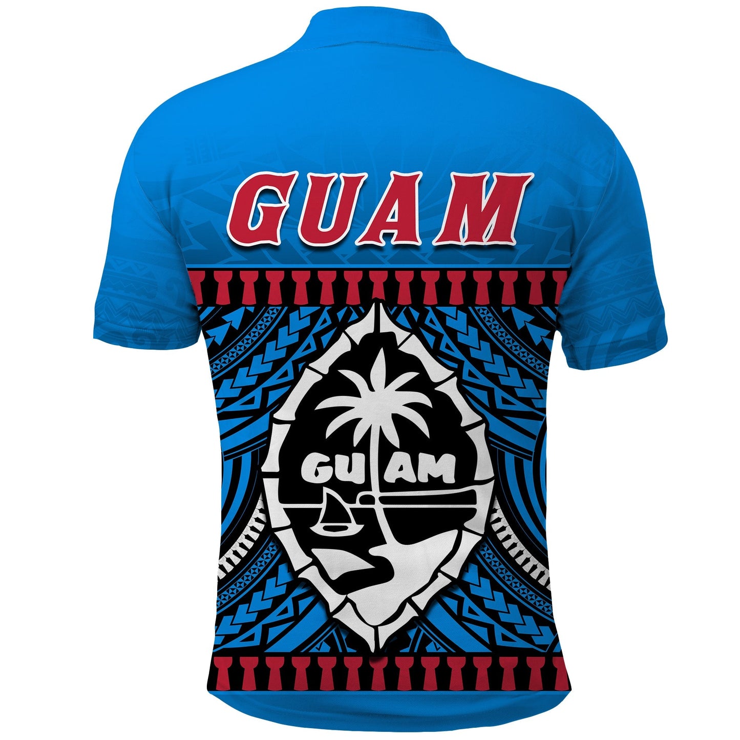 Guam Chamorro Polo Shirt Latte Stone Blue Polynesian Haligi