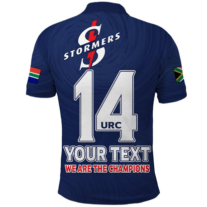 (Custom Text And Number) Stormers South Africa Rugby Polo Shirt We Are The Champions URC Unity