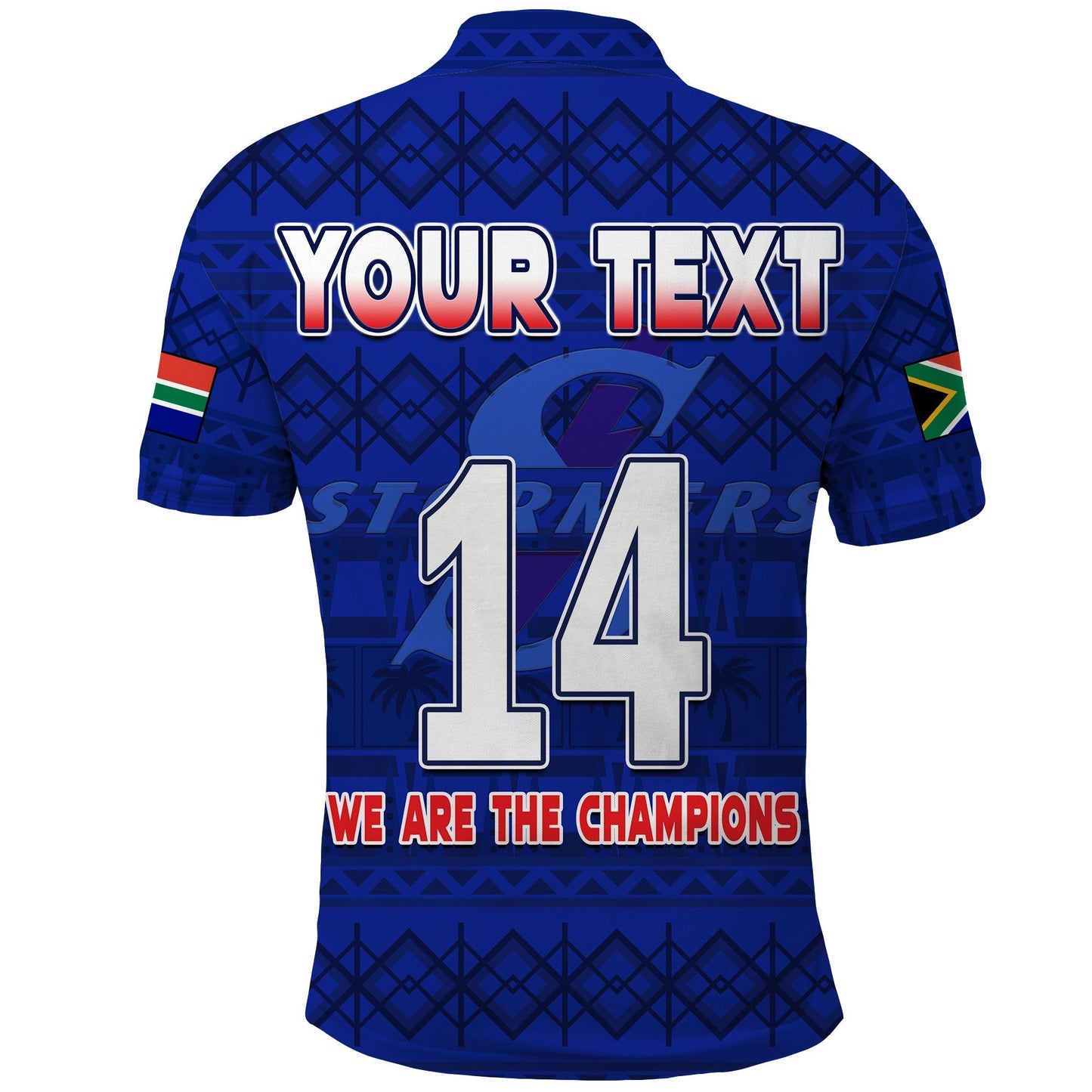(Custom Text And Number) Stormers South Africa Rugby Polo Shirt We Are The Champions URC African Pattern