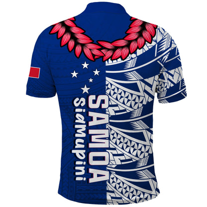 Toa Samoa Rugby Polo Shirt Siamupini Ula Fala Blue