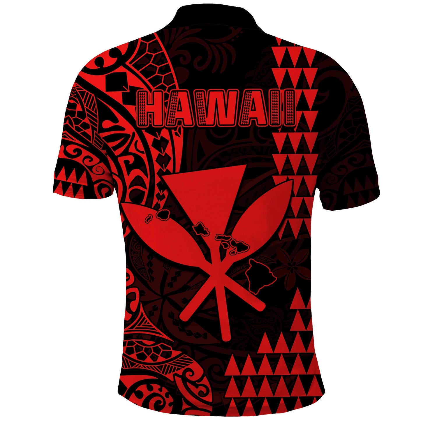 Hawaii Day Kakau Polo Shirt Proud To Be Hawaiian Red King Kamehameha and Kanaka Maoli