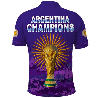 Argentina Football Polo Shirt Go Champions La Albiceleste