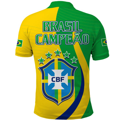 Brazil Football Champions Polo Shirt Selecao Style Vibe