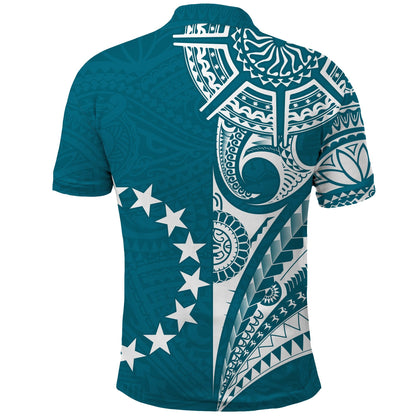 Cook Islands Tatau Polo Shirt Symbolize Passion Stars Version Blue