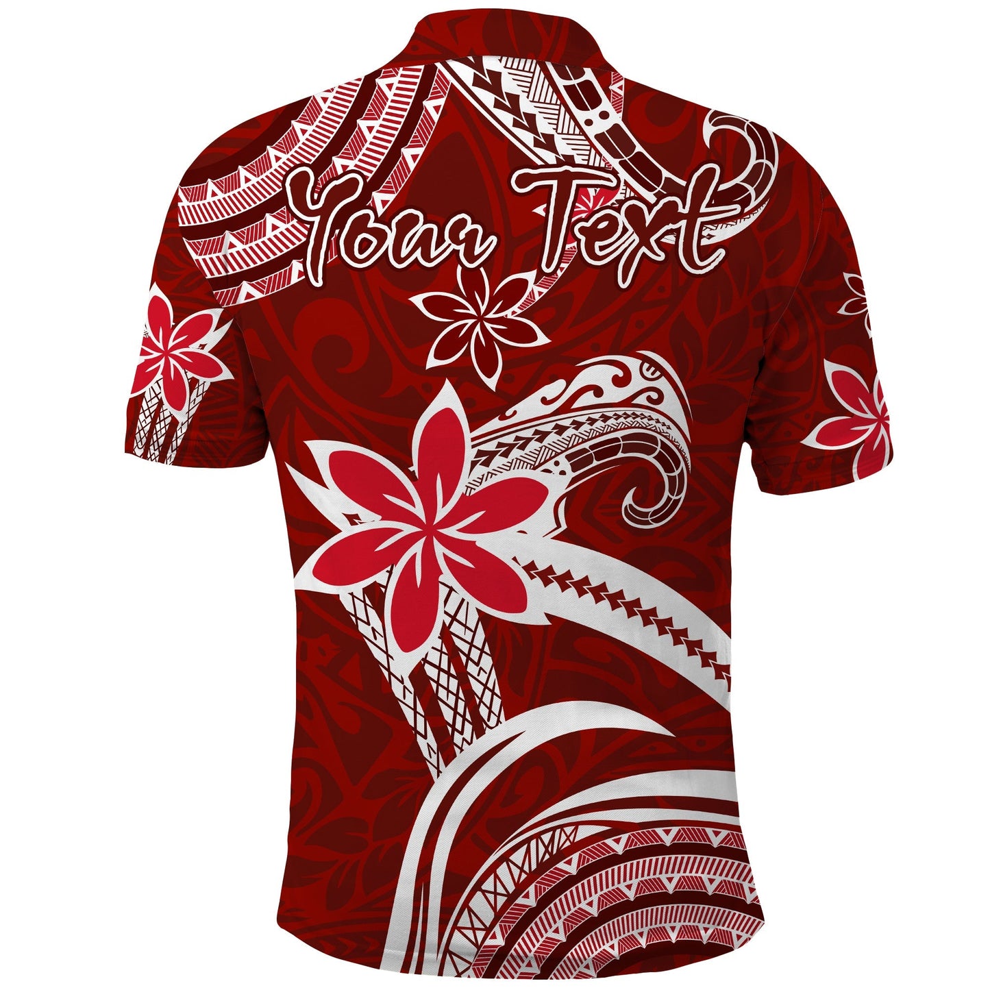 Custom Personalised Hawaii Flowers Wave Polo Shirt Kanaka Maoli Red Polynesian