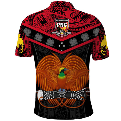 Papua New Guinea Rugby Polo Shirt PNG Kumuls Bird Of Paradise Black