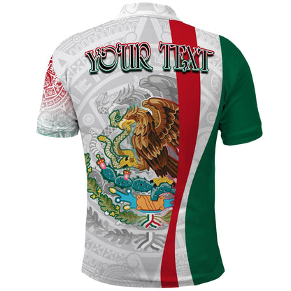 Custom Mexico Polo Shirt Mexican Eagles Aztec Pattern