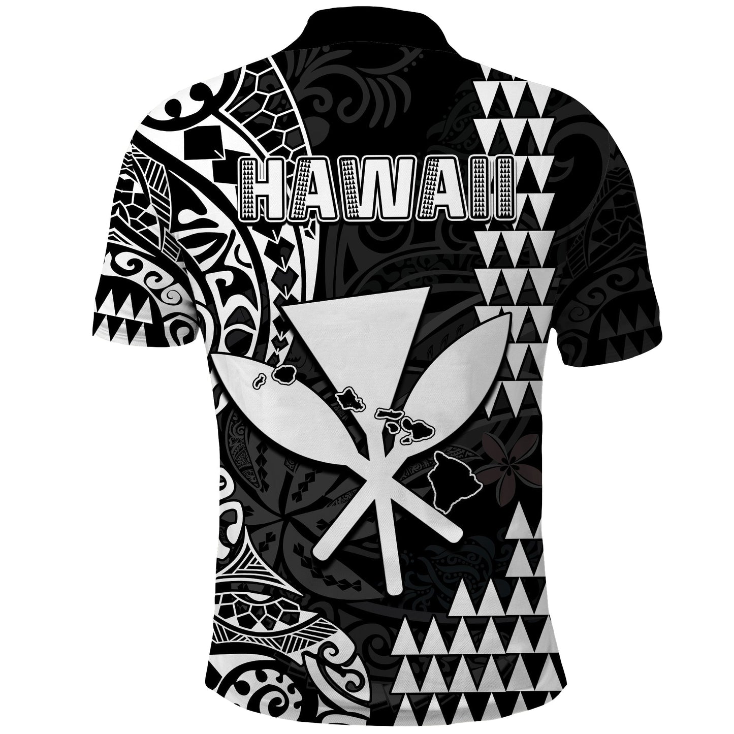 Hawaii Day Kakau Polo Shirt Proud To Be Hawaiian Black King Kamehameha and Kanaka Maoli