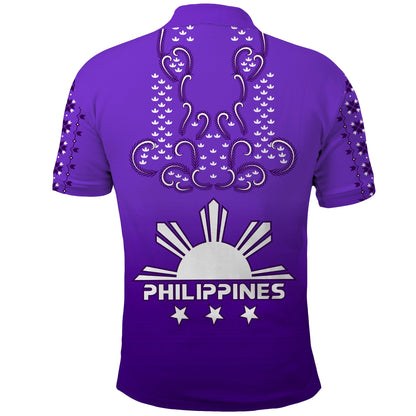 Philippines Polo Shirt Sun Filipino Purple Barong