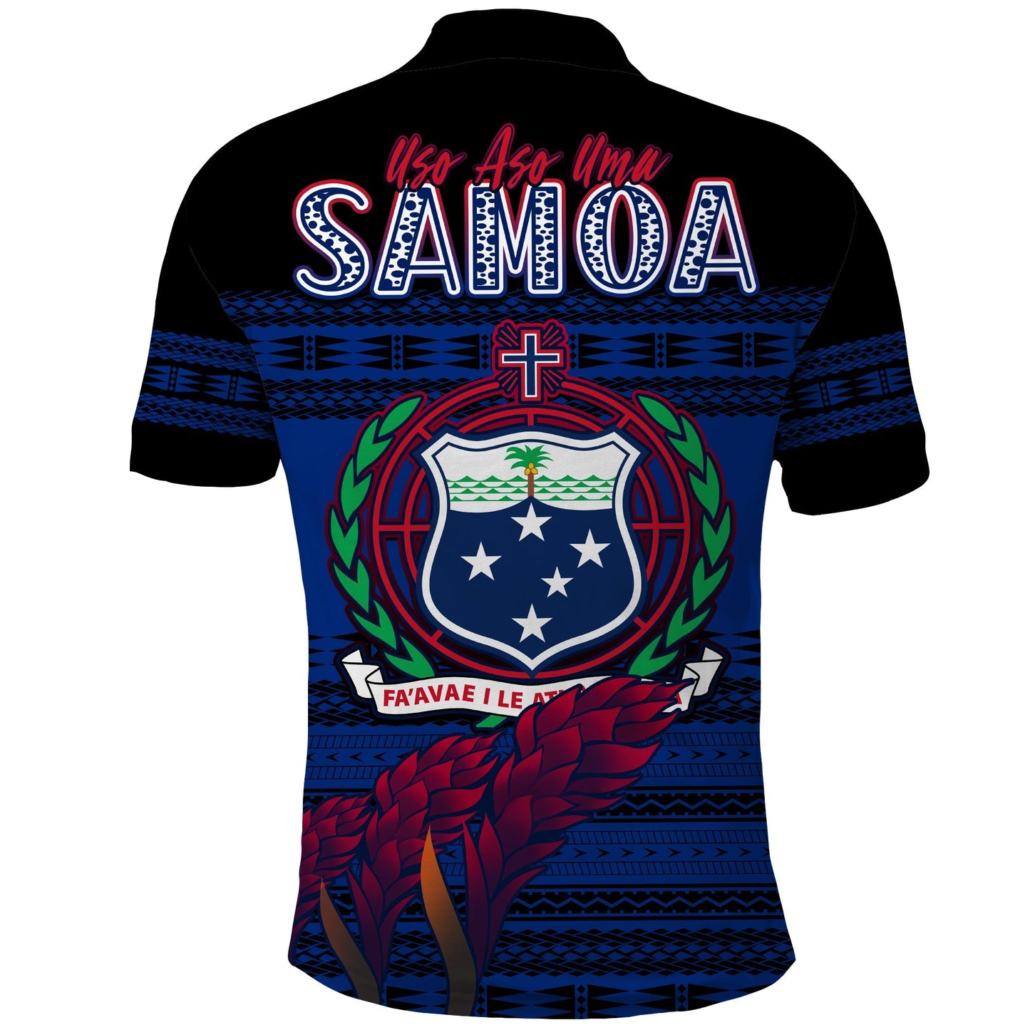 Toa Samoa Rugby Polo Shirt Uso Aso Uma Go Champions Blue