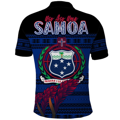 Toa Samoa Rugby Polo Shirt Uso Aso Uma Go Champions Blue