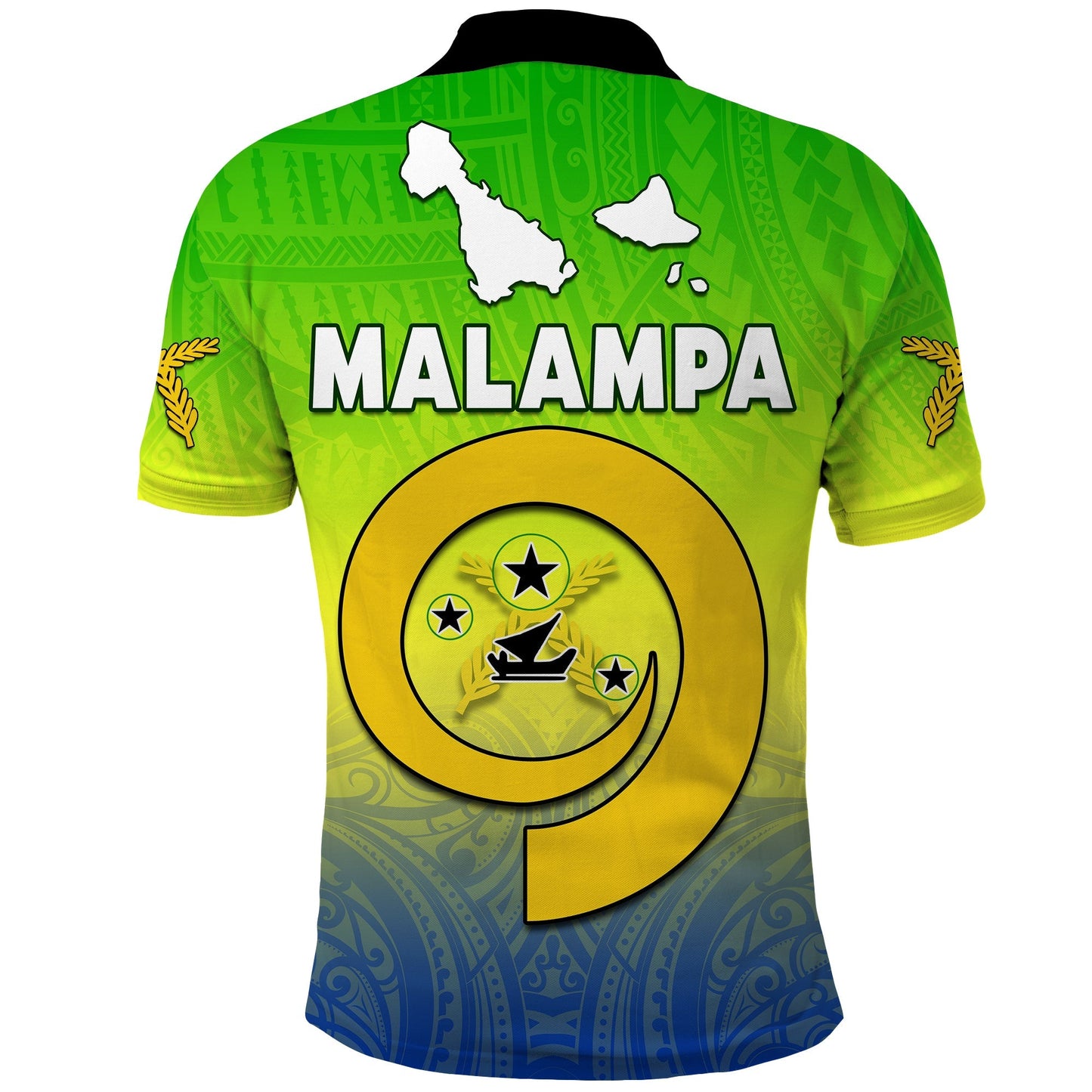 Malampa Province Polo Shirt Native Canoe Mix Vanuatu Pig Tusk Green Version