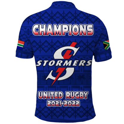 Stormers South Africa Rugby Polo Shirt We Are The Champions URC African Pattern