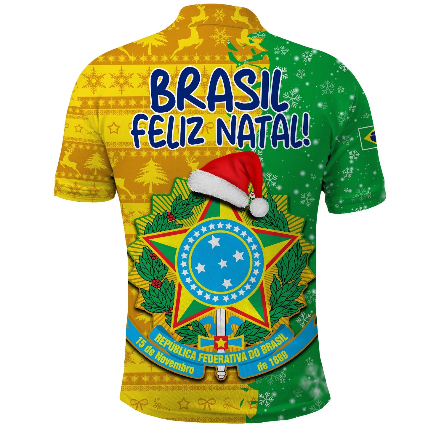 Brazil Football Polo Shirt Christmas Santa Claus Selecao Champions