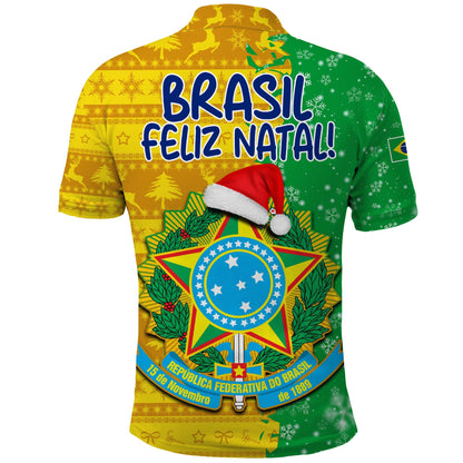 Brazil Football Polo Shirt Christmas Santa Claus Selecao Champions
