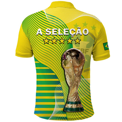 Brazil Football Polo Shirt Canarinha Champions WC 2022