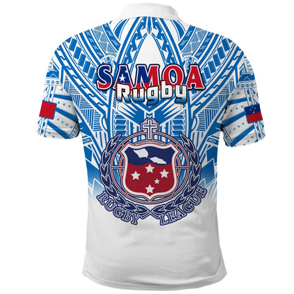 Samoa Rugby Polo Shirt Toa Samoa Polynesian Pacific White Version