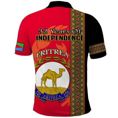 Eritrea Polo Shirt African Pattern Happy Independence Day Version Black