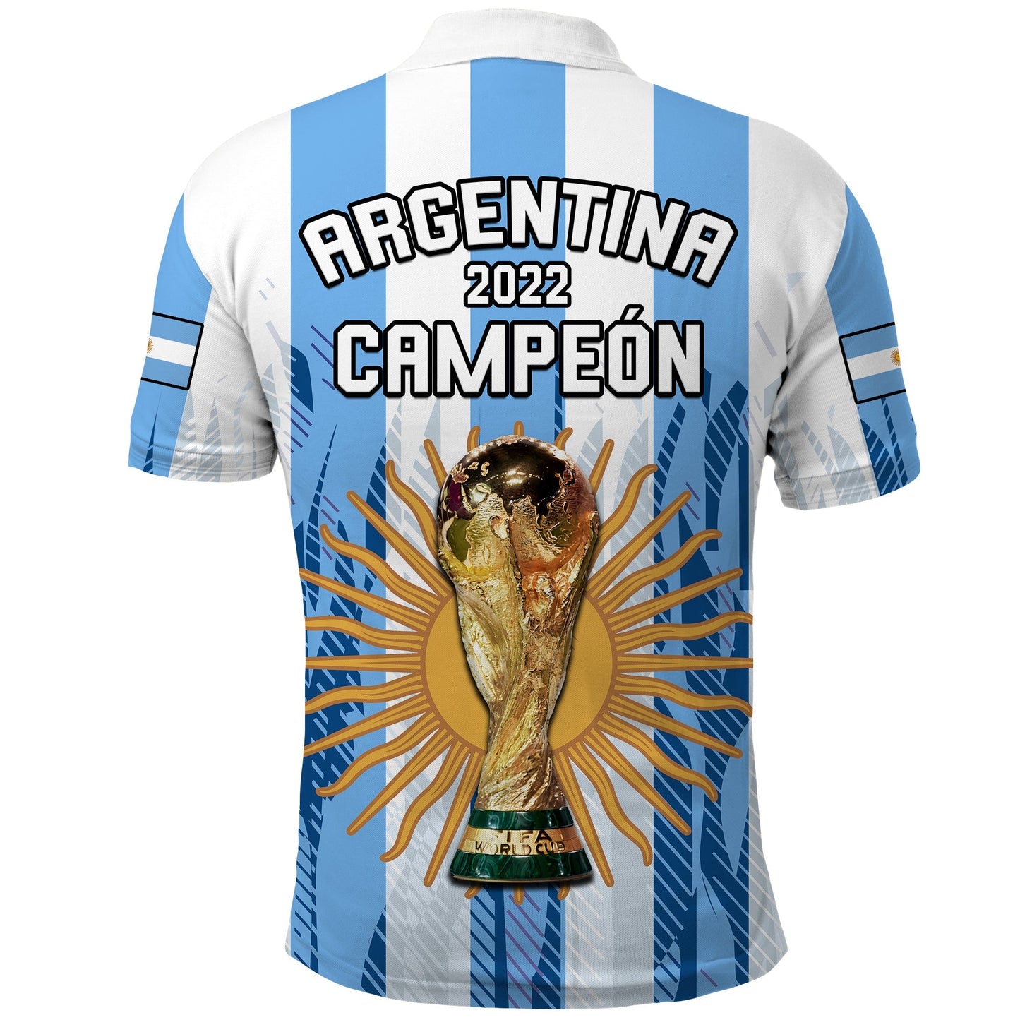 Argentina Football Polo Shirt La Albiceleste Campeon Proud White 2022