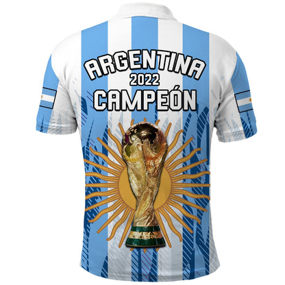 Argentina Football Polo Shirt La Albiceleste Campeon Proud White 2022