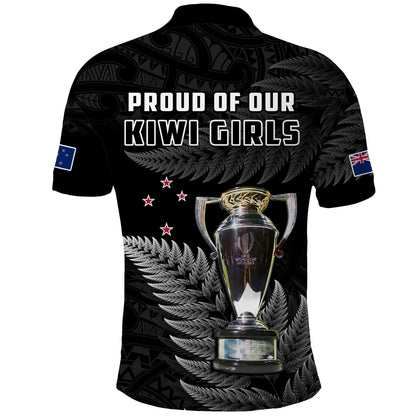New Zealand 2022 Rugby Polo Shirt Black Fern Proud Champions RWC