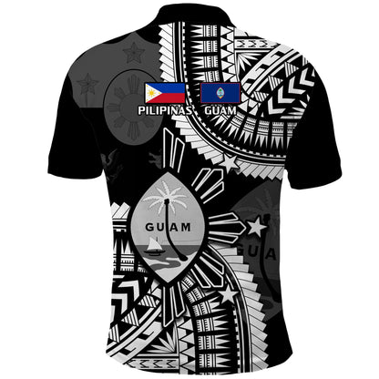 Guam and Philippines Polo Shirt Guaman Filipinas Together Black