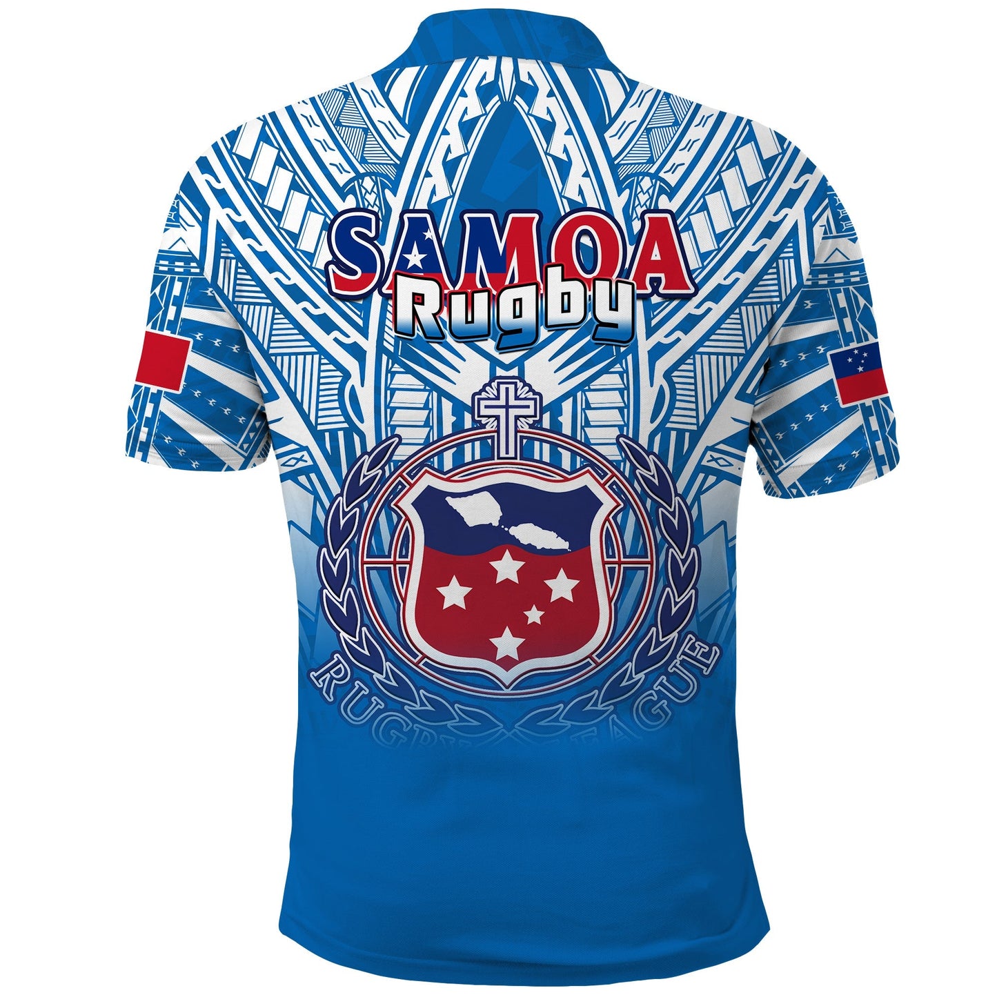 Samoa Rugby Polo Shirt Toa Samoa Polynesian Pacific Blue Version