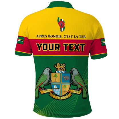 Custom Dominica Polo Shirt Dominican Coat Of Arms With Map