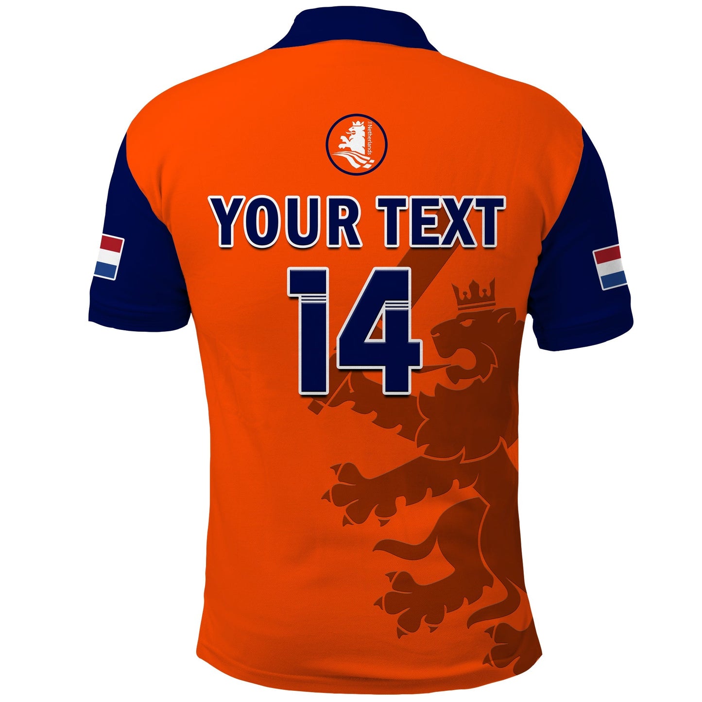 (Custom Text And Number) Netherlands Cricket Polo Shirt ODI Simple Orange Style