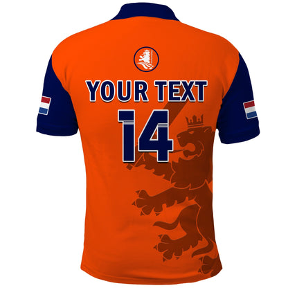 (Custom Text And Number) Netherlands Cricket Polo Shirt ODI Simple Orange Style