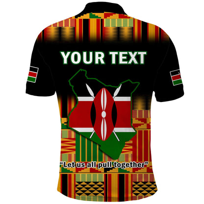Custom Kenya Polo Shirt Happy Jamhuri Day Kenyan Pattern