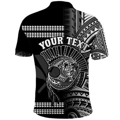 Custom Personalised Hawaii Polo Shirt Kakau Warrior Helmet Gradient White Polynesian