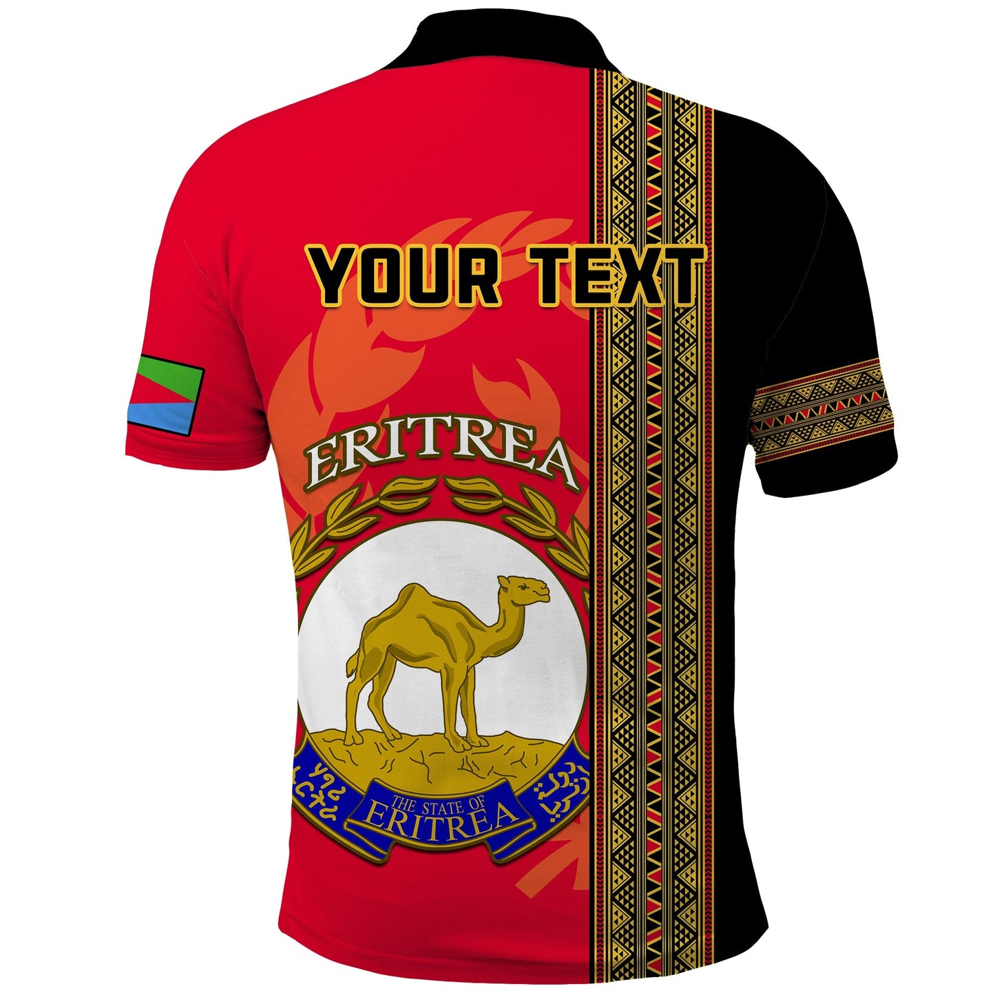 Custom Eritrea Polo Shirt African Pattern Happy Independence Day Version Black
