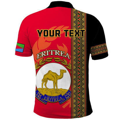 Custom Eritrea Polo Shirt African Pattern Happy Independence Day Version Black
