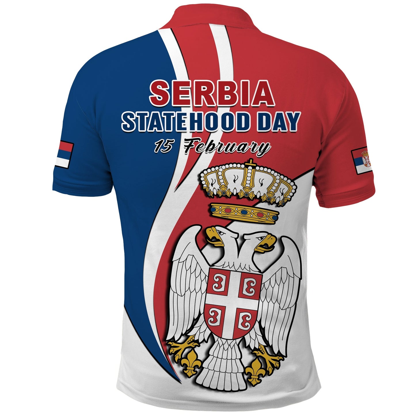 Serbia Polo Shirt Happy Serbian Statehood Day With Coat Of Arms