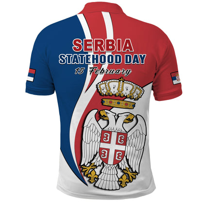Serbia Polo Shirt Happy Serbian Statehood Day With Coat Of Arms