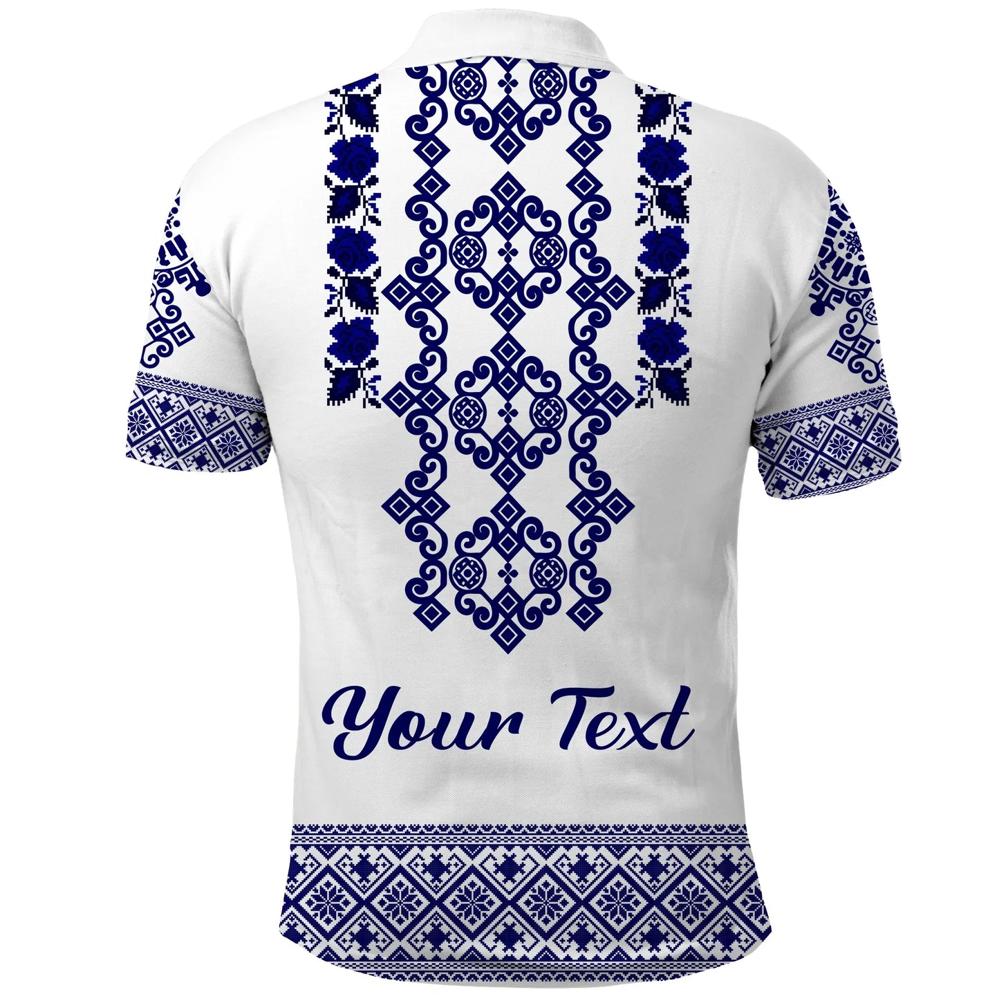 Custom Ukraine Polo Shirt Navy Ukrainian Folk