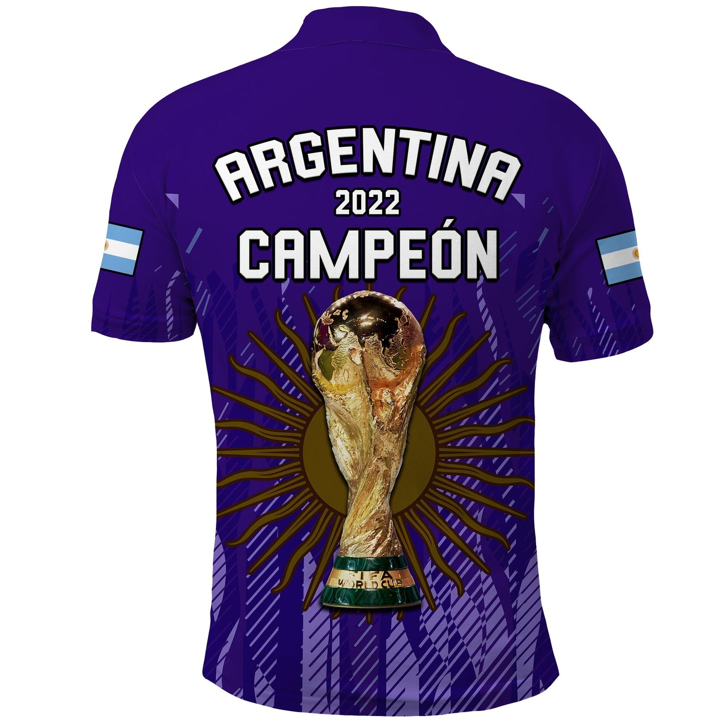 Argentina Football Polo Shirt La Albiceleste Campeon Proud Purple 2022
