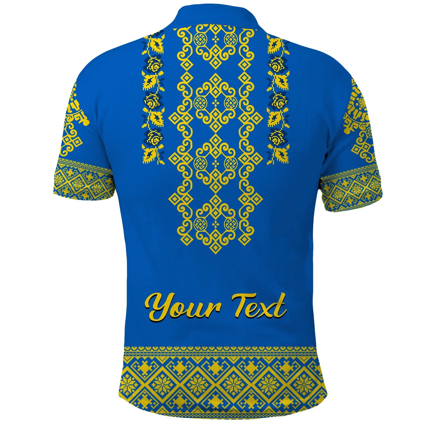 Custom Ukraine Polo Shirt Yellow Ukrainian Folk