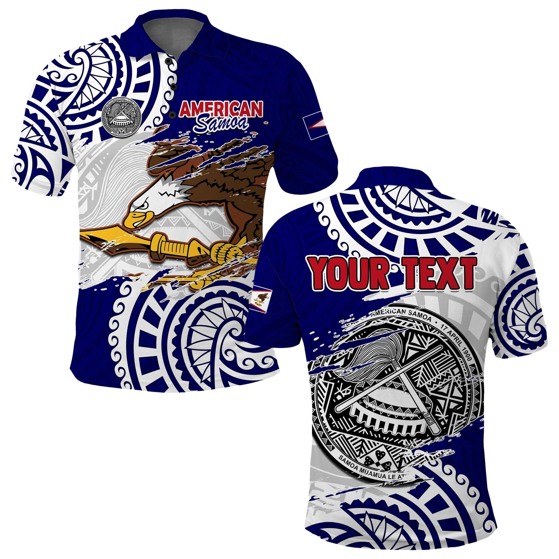 Custom Personalised American Samoa Independence Day Polo Shirt Polynesian Special Version
