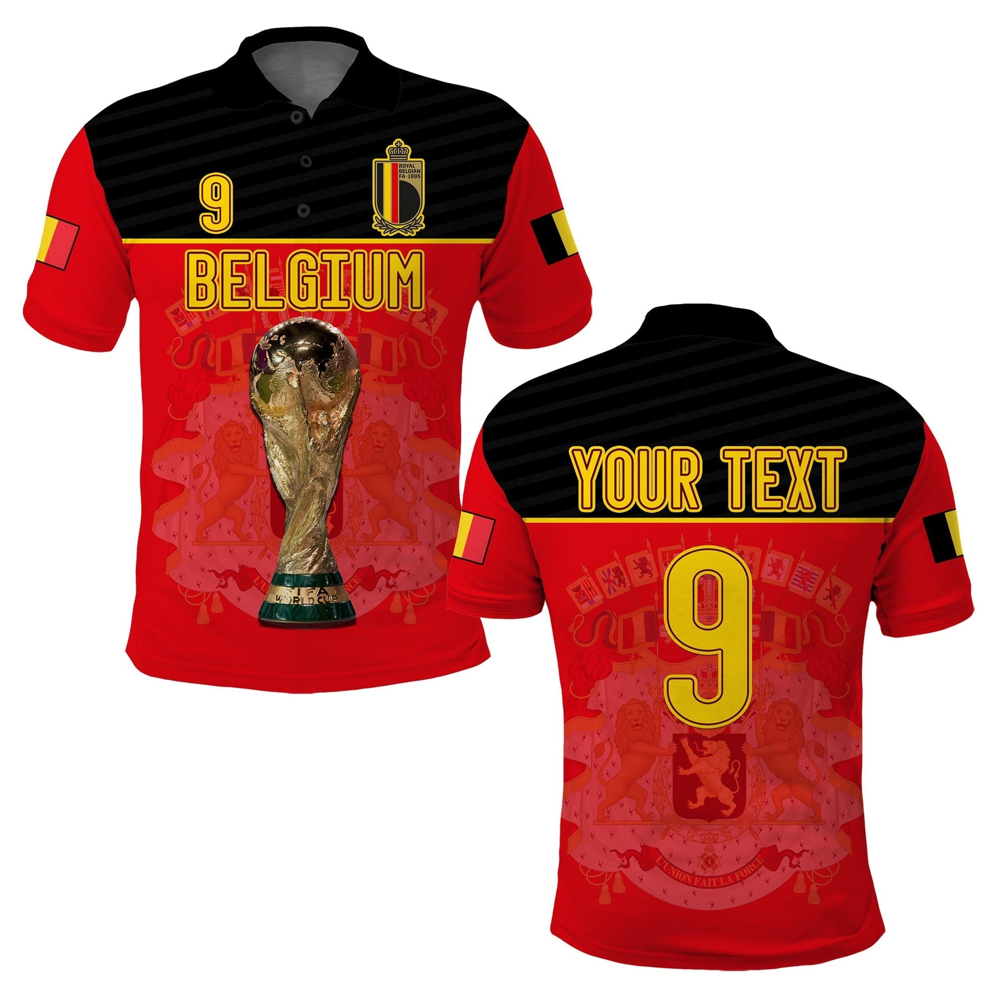 (Custom Text And Number) Belgium Polo Shirt Football 2022 De Rode Duivels Sporty Style