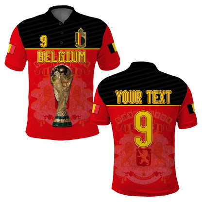 (Custom Text And Number) Belgium Polo Shirt Football 2022 De Rode Duivels Sporty Style