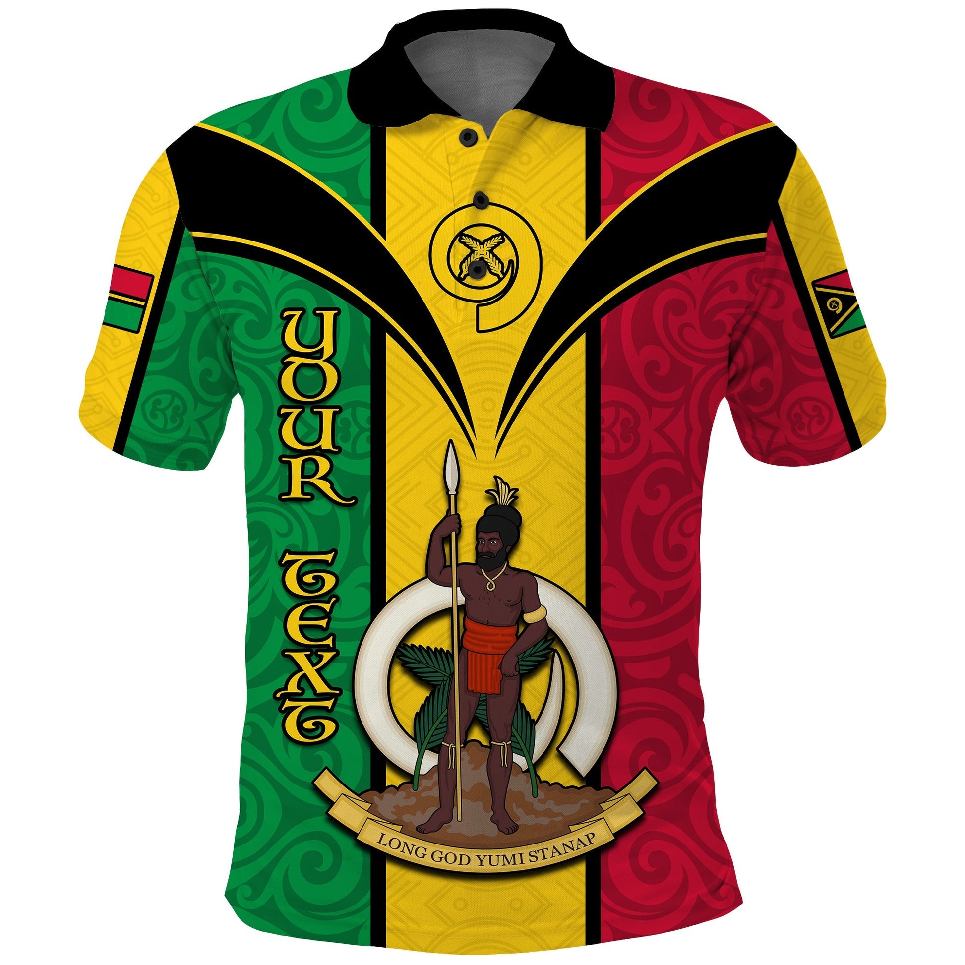 Custom Personalised Vanuatu Polo Shirt Pig Tusk Polynesian