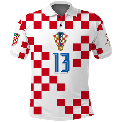 (Custom Text And Number) Croatia Football Polo Shirt World Cup Champions 2022 Hrvatska