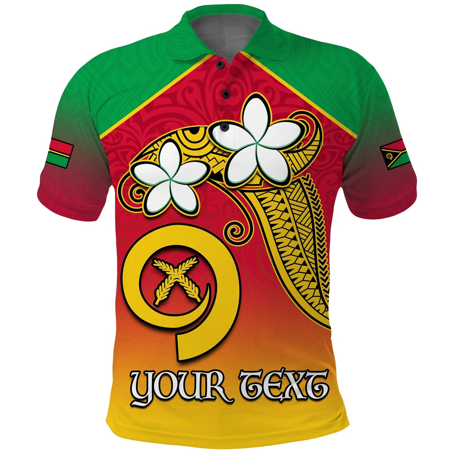 Custom Personalised Vanuatu Novelty Polo Shirt Frangipani Tropical Spa Flower