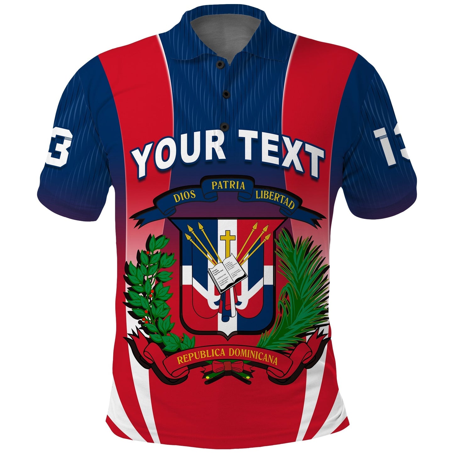 (Custom Text and Number) Dominican Republic Polo Shirt Dominicana Style Sporty