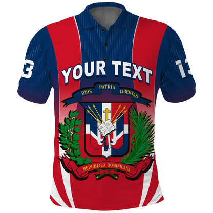 (Custom Text and Number) Dominican Republic Polo Shirt Dominicana Style Sporty
