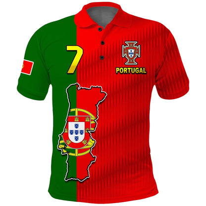 (Custom Text and Number) Portugal Polo Shirt Football 2022 Style Flag Portuguese Champions