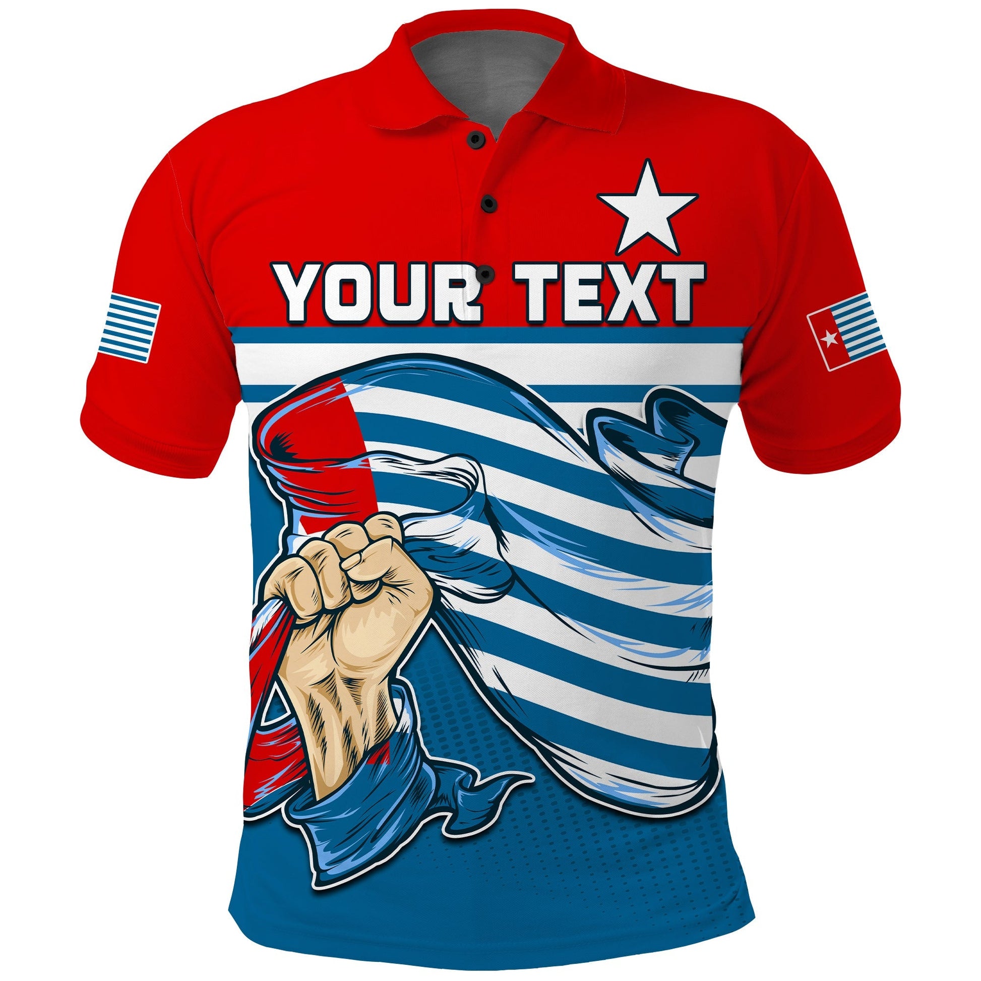 Custom Personalised Football Polo Shirt One People One Soul Strong West Papuan