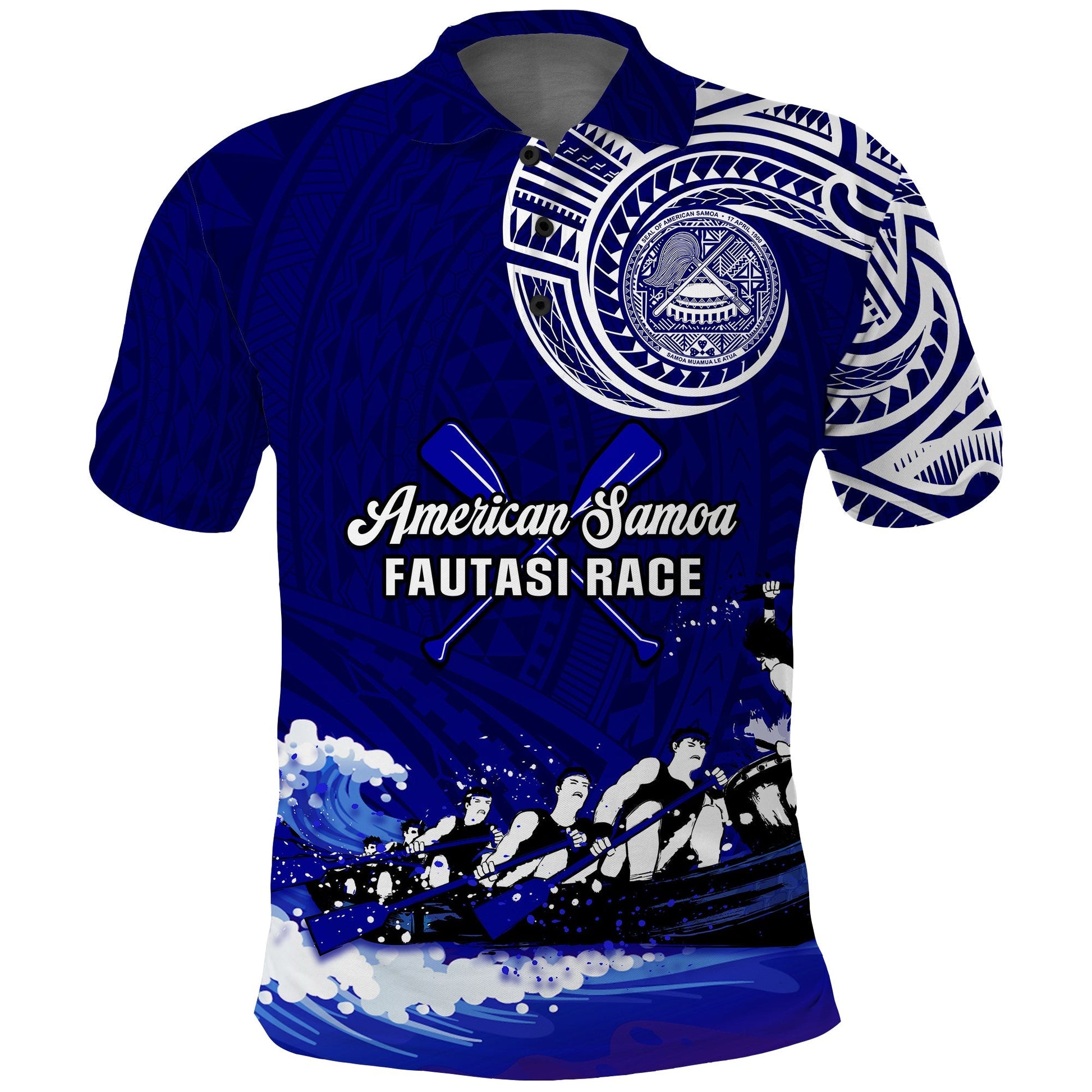 American Samoa Polo Shirt Fautasi Race Samoan Pattern Ver.01